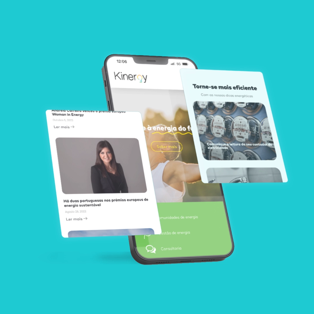 Kinergy - Website mockup mobile